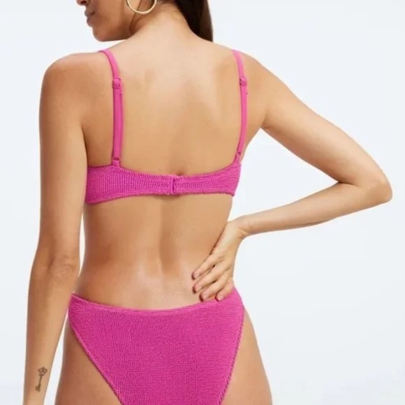 Good American Women’s Always Fit Bikini - Twisted Top & Good Waist Bottom Pink 0 - Picture 9 of 12
